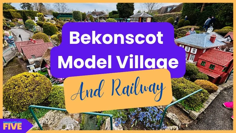 Model houses and flower beds at Bekonscot Model Village and Railway